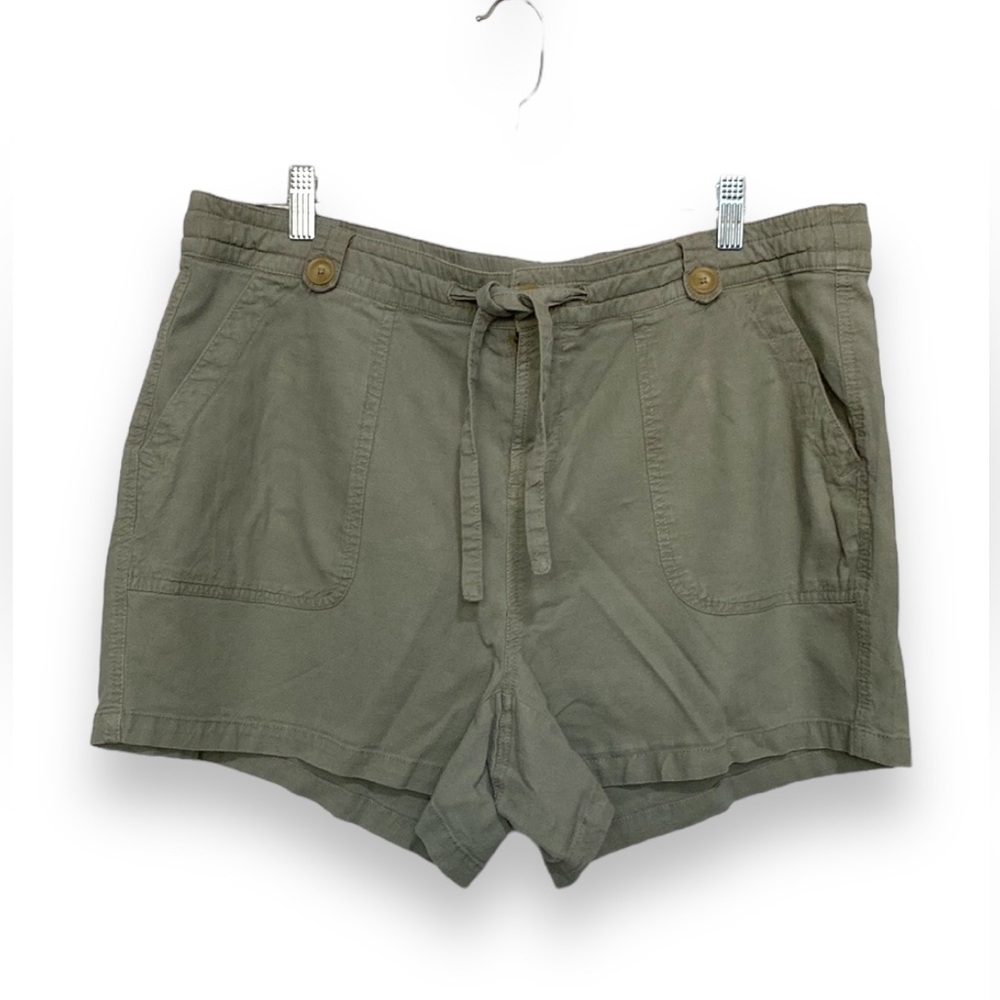 TORRID Linen Sage Green Drawstring Short Plus Size Short Sz 16